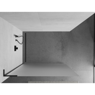 Mexen Kyoto L Walk-in sprchová stena 70 x 200 cm, mráz, čierna - 800-070-103-70-30