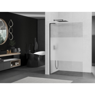 Mexen Kioto L Walk-in sprchová stena 80x200, transp./mráz čierna 800-080-103-70-35