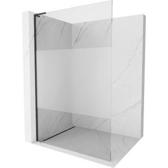 Mexen Kioto L Walk-in sprchová stena 100x200, transp./mráz čierna 800-100-103-70-35