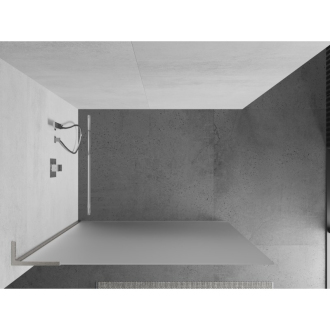 Mexen Kioto L Walk-in sprchová stena 120x200 cm, mráz, kartáčovaný nikel 800-120-103-97-30