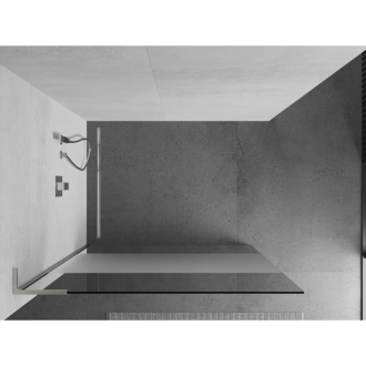 Mexen Kioto L Walk-in sprchová stena 120x200, transp./mráz, kefa. nikel 800-120-103-97-35