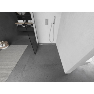 Mexen Kyoto L Walk-in sprchová stena 70 x 200 cm, čierny vzor, chróm - 800-070-103-01-77