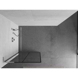 Mexen Kyoto L Walk-in sprchová stena 70 x 200 cm, čierny vzor, chróm - 800-070-103-01-77