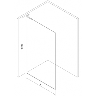 Mexen Kyoto L Walk-in sprchová stena 120 x 200 cm, čierny vzor, chróm - 800-120-103-01-77