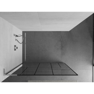 Mexen Kyoto L Walk-in sprchová stena 120 x 200 cm, čierny vzor, chróm - 800-120-103-01-78