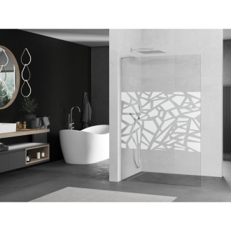 Mexen Kyoto L Walk-in sprchová stena 80 x 200 cm, biely vzor, chróm - 800-080-103-01-85