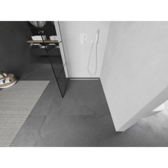 Mexen Kyoto L Walk-in sprchová stena 70 x 200 cm, čierny vzor, biela - 800-070-103-20-77
