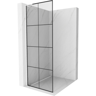Mexen Kyoto L Walk-in sprchová stena 90 x 200 cm, čierny vzor, biela - 800-090-103-20-77