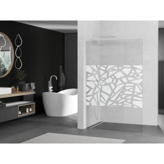Mexen Kyoto L Walk-in sprchová stena 70 x 200 cm, biely vzor, biela - 800-070-103-20-85