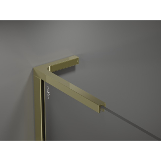 Mexen Kyoto L Walk-in sprchová stena 120 x 200 cm, čierny vzor, zlatá - 800-120-103-50-70