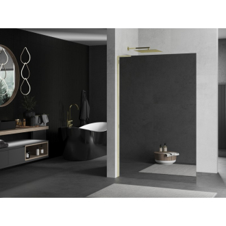 Mexen Kyoto L Walk-in sprchová stena 80 x 200 cm, zrkadlo, zlatá - 800-080-103-50-50