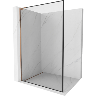 Mexen Kioto L Walk-in sprchová stena 120x200, čierny vzor, ružové zlato 800-120-103-60-70