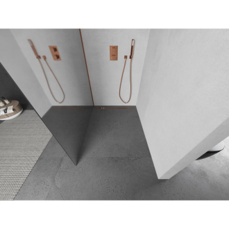 Mexen Kyoto L Walk-in sprchová stena 90 x 200 cm, zrkadlo, ružové zlato 800-090-103-60-50