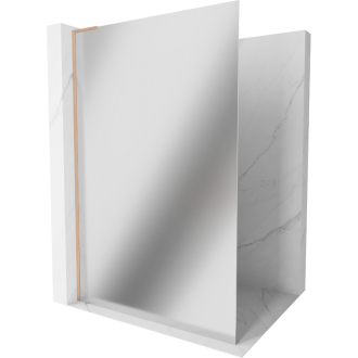 Mexen Kioto L Walk-in sprchová stena 80x200 cm, zrkadlo, kartáčovaná meď 800-080-103-65-50