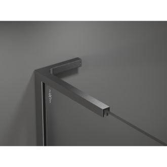Mexen Kioto L Walk-in sprchová stena 120x200, čierny vzor, šedá kefa. 800-120-103-66-70