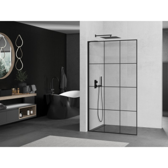Mexen Kyoto L Walk-in sprchová stena 120 x 200 cm, čierny vzor, čierna - 800-120-103-70-77