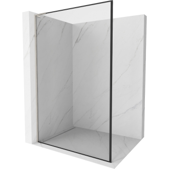 Mexen Kioto L Walk-in sprchová stena 110x200, čierny vzor, brúsený nikel 800-110-103-97-70