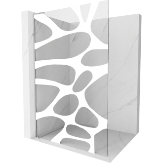 Mexen Kyoto L Walk-in sprchová stena 90 x 200 cm, biely vzor, chróm - 800-090-103-01-97