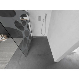 Mexen Kyoto L Walk-in sprchová stena 90 x 200 cm, biely vzor, chróm - 800-090-103-01-97