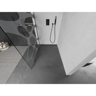 Mexen Kioto L Walk-in sprchová stena 70x200, biely vzor, šedá kefa. 800-070-103-66-97