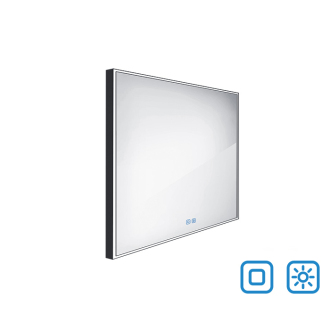 Nimco ZPC 13077VX-90 Čierne LED zrkadlo 700x700 s dvoma dotykovými senzormi