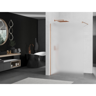 Mexen Kioto Walk-in sprchová stena 110x200 cm, mráz 8, kartáčovaná meď 800-110-101-65-30