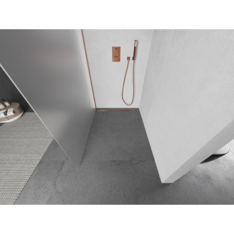Mexen Kioto Walk-in sprchová stena 110x200 cm, mráz 8, kartáčovaná meď 800-110-101-65-30