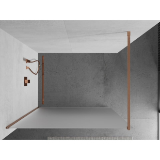 Mexen Kioto Walk-in sprchová stena 110x200 cm, mráz 8, kartáčovaná meď 800-110-101-65-30