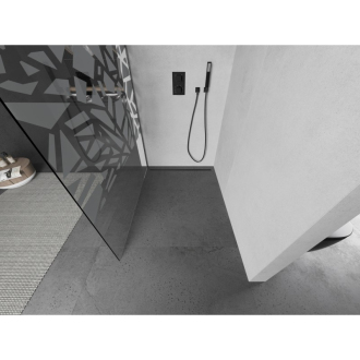 Mexen Kioto Walk-in sprchová stena 100x200 cm, biely vzor 8, kov 800-100-101-95-85