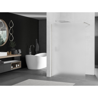 Mexen Kioto Walk-in sprchová stena 130x200 cm, mráz 8, kartáčovaný nikel 800-130-101-97-30
