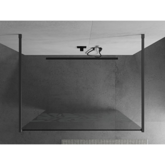 Mexen Kioto voľne stojaca sprchová stena 140x200 cm, biely vzor 8, kov 800-140-002-95-85