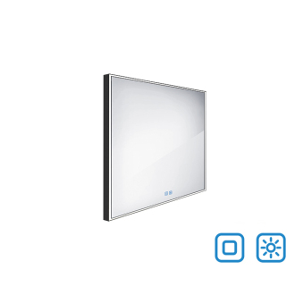 Nimco ZPC 13066VX-90 Čierne LED zrkadlo 600x600 s dvoma dotykovými senzormi