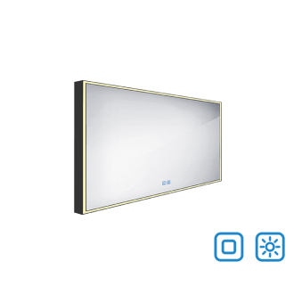 Nimco ZPC 13006VX-90 Čierne LED zrkadlo 1200x700 s dvoma dotykovými senzormi