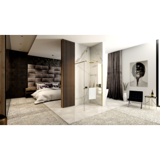 Sprchová zástena REA Aero Gold N 100 walk-in + polica a vešiak EVO