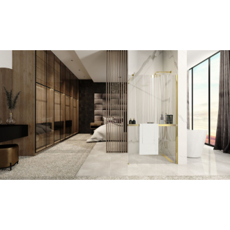 Sprchová zástena REA Aero Gold N 100 walk-in + polica a vešiak EVO