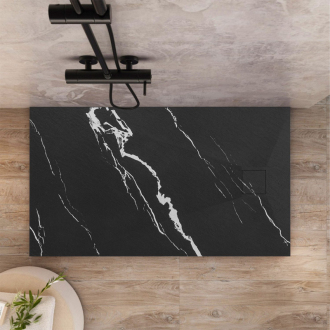 REA Magnum Carrara sprchová vanička 90x120 čierna REA-K7009