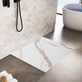 REA Bazalt Carrara sprchová vanička 90x90 biela REA-K7002