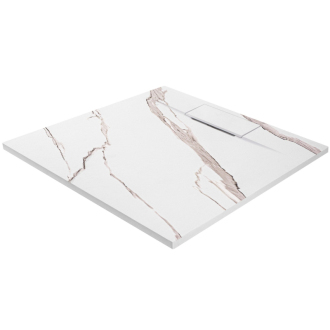 REA Bazalt Carrara sprchová vanička 90x90 biela REA-K7002