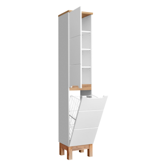 Comad BALI WHITE 804 FSC vysoká skrinka s košom na bielizeň 35cm