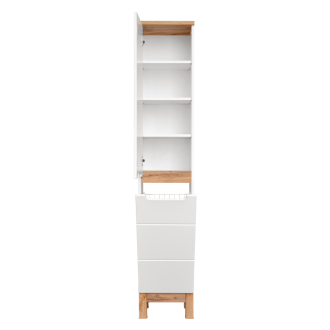 Comad BALI WHITE 804 FSC vysoká skrinka s košom na bielizeň 35cm