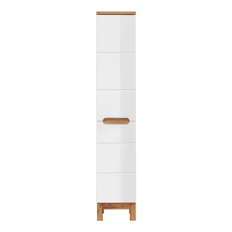 Comad BALI WHITE 804 FSC vysoká skrinka s košom na bielizeň 35cm