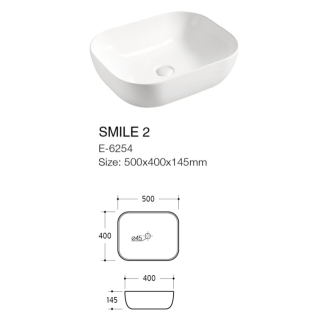 Comad UM-6254 SMILE 50 DP keramické umývadlo na dosku 500X400X145, DB