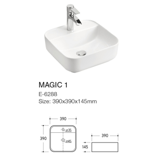 Comad UM-6288 MAGIC 40 DP keramické umývadlo na dosku 390X390X145, DB