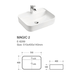 Comad UM-6289 MAGIC 50 DP umývadlo na dosku 510X400X140, DB