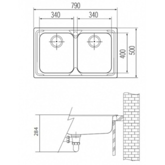FRANKE F1215 drez 101.0199.870 Logica LLX 620 3 1/2&quot; 790x500 nerez