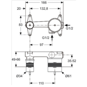 Ideal Standard A5948NU podomietkový diel pre umýv. batériu