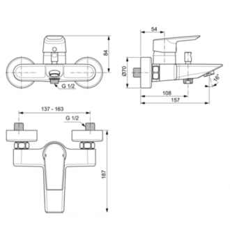 Ideal Standard TESI vaňová batéria A6583 AA
