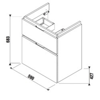 JIKA Cubito H40J4234025001 Skrinka pod umývadlo 60cm biela