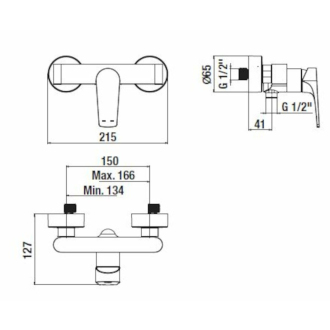 JIKA Cubito H3311X70044001 Sprchová nástenná batéria