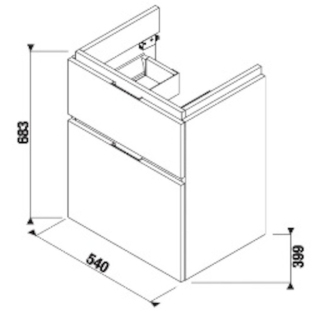 JIKA Cubito H40J4224025001 Skrinka pod umývadlo 55cm biela